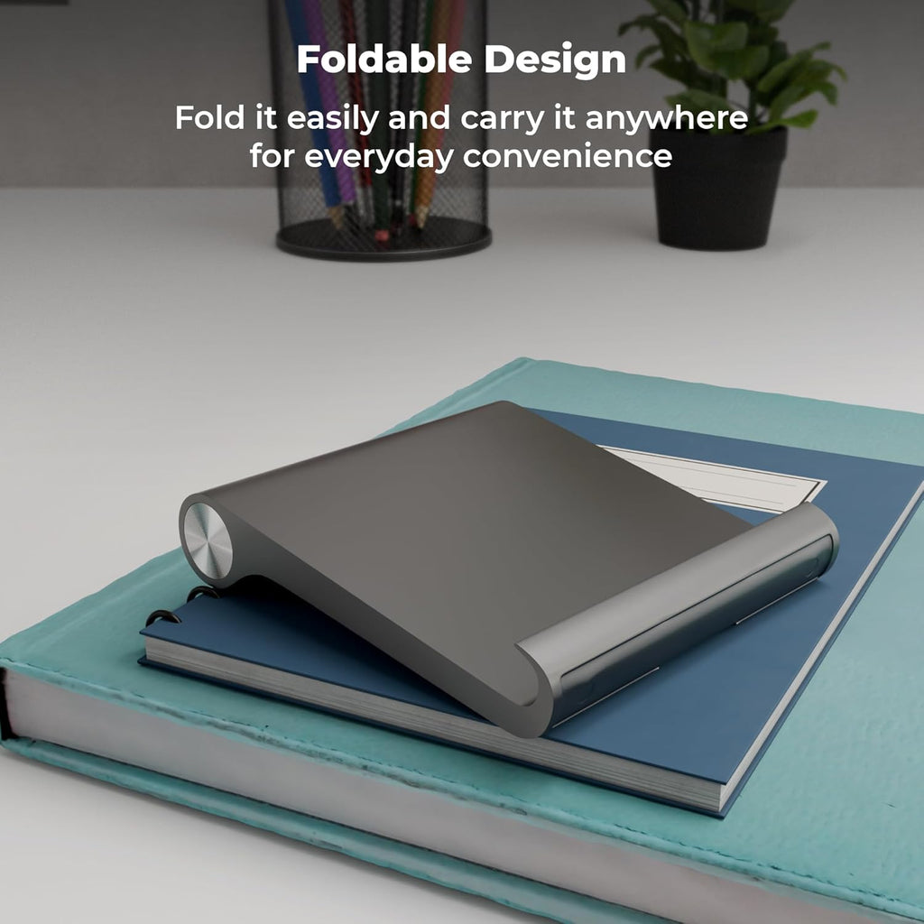 ZEBRONICS Foldable Mobile & Tablet Stand, Multi-Angle Adjustable, Supports Up to 30.48cm Devices, Lightweight & Portable Design (MTS30)